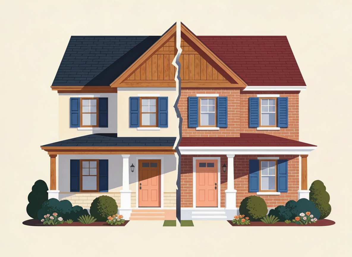 House split in two after divorce Who gets the family home in a divorce with children?