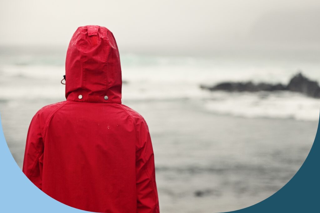 A person looking out into the sea