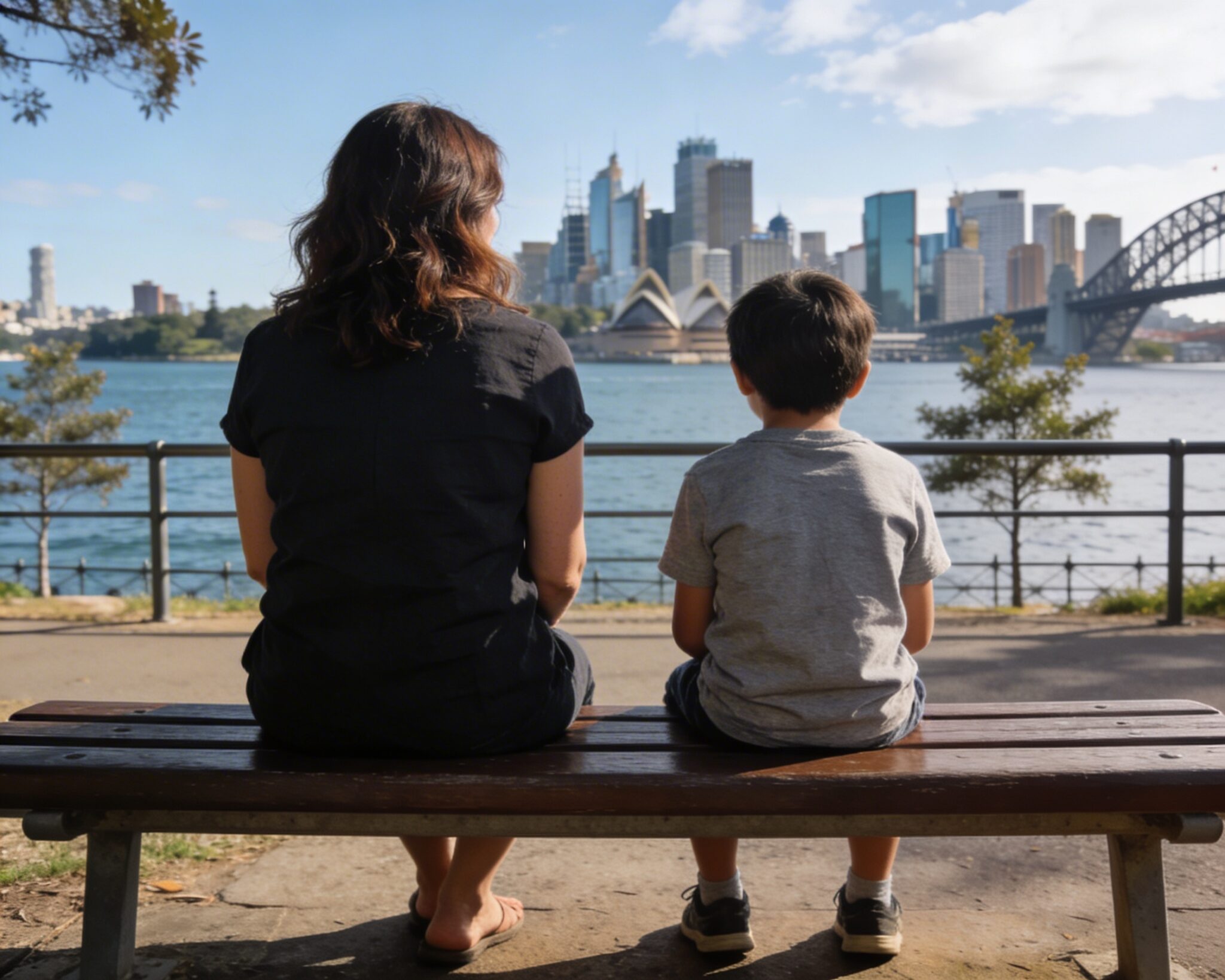 Mum and son in Australia