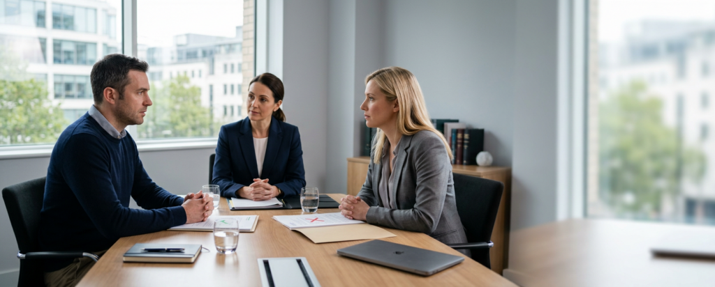 Couple seeking legal advice Couple seeking legal advice